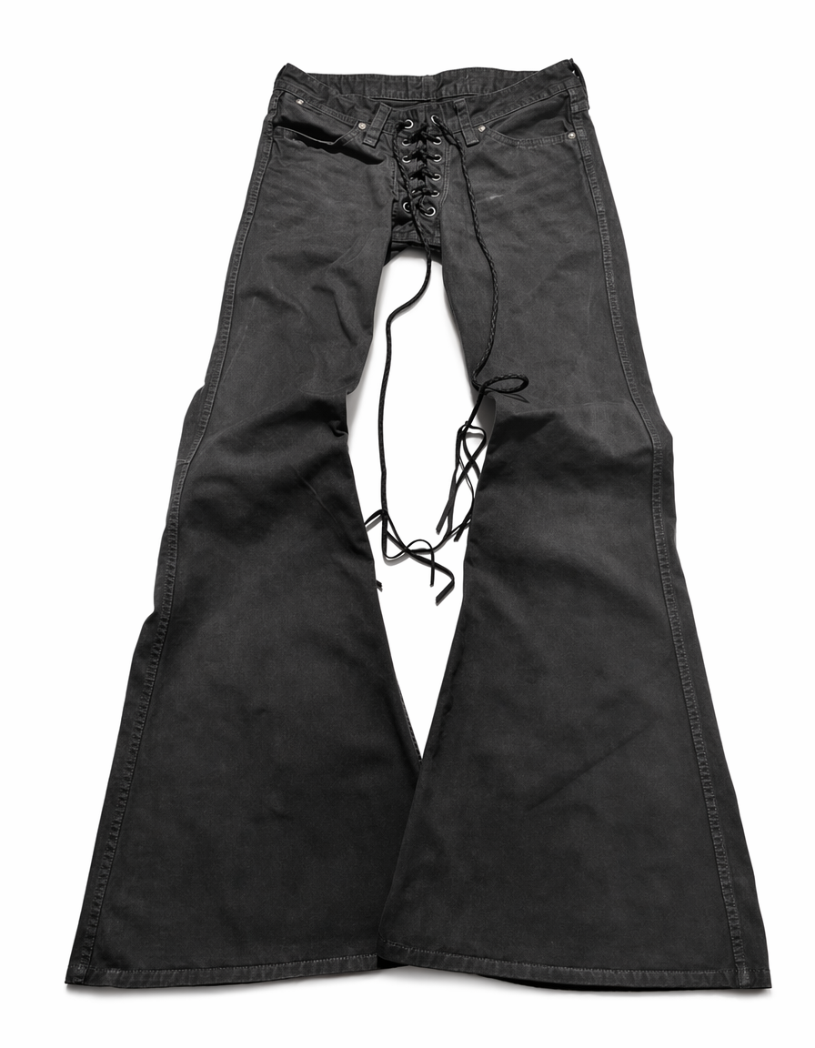 Flared Jeans with jute rope