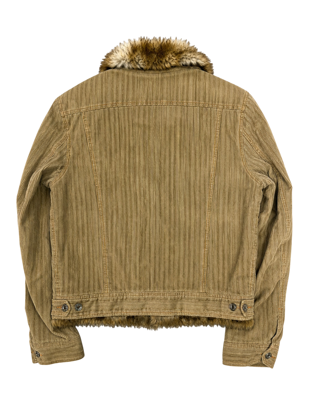 Vintage Corduroy Fur-Trimmed Trucker Jacket back