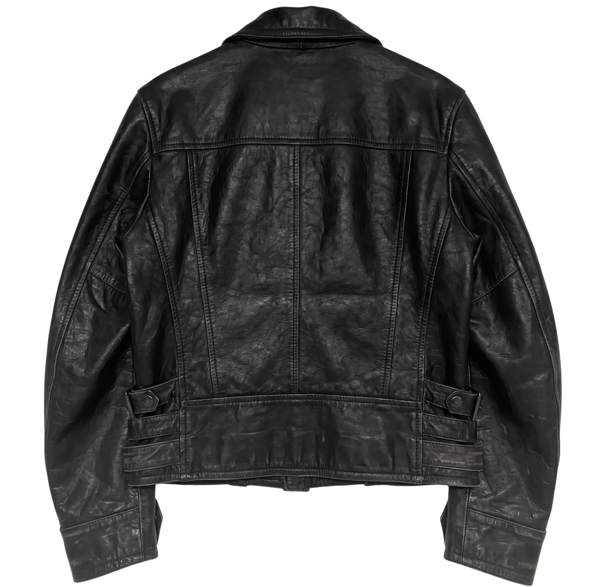 Multi-Strap Leather Jacket back